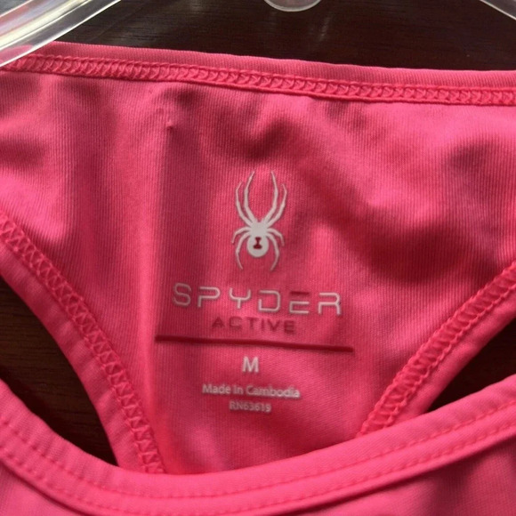 Spyder Active Womens Stretch Tank Top Sz M Sleeveless Stretch Pink Athleisure - Picture 6 of 10